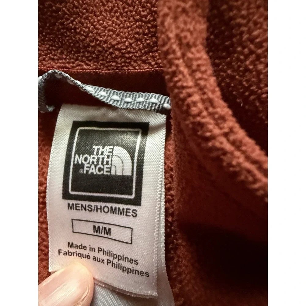 The North Face TKA 100 Jacket Mens Sz M  Red Orange 1/4 Zip Lightweight Pullover
